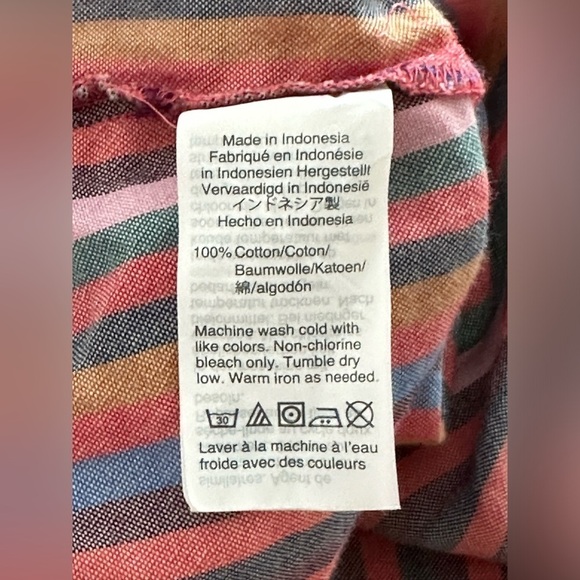 Madewell Tie Front Cami Top in Rainbow Stripe Size 4 - Picture 10 of 12